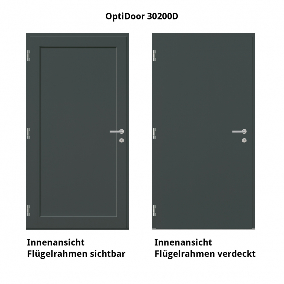 Haustür Aluminium RC2 OptiDoor Design 30200D Holzdekor Alpin / Anthrazitgrau 7016