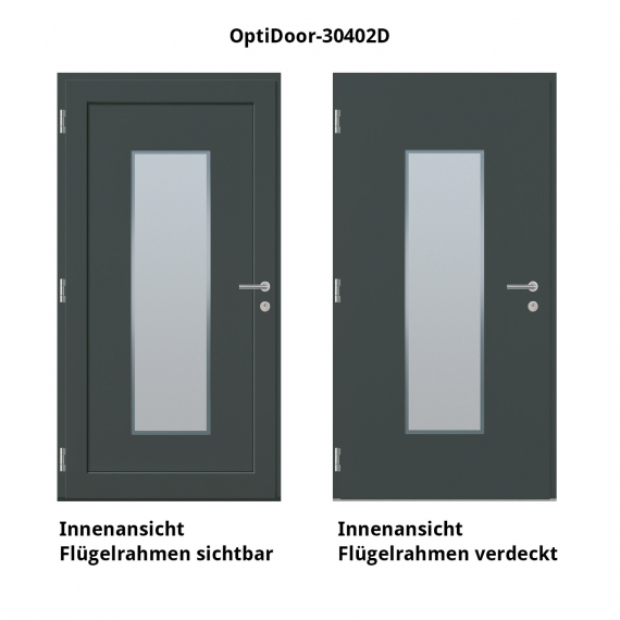 Haustür Aluminium RC2 OptiDoor Design 30402D Holzdekor Alpin / Anthrazitgrau 7016