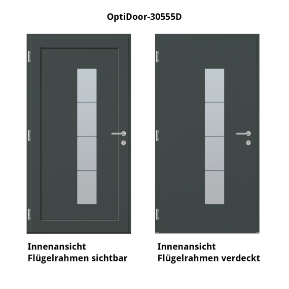 Haustür Aluminium RC2 OptiDoor Design 30555D Holzdekor Alpin / Anthrazitgrau 7016