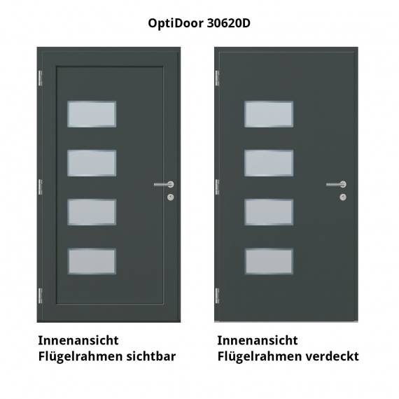 Haustür Aluminium RC2 OptiDoor Design 30620D Holzdekor Alpin / Anthrazitgrau 7016