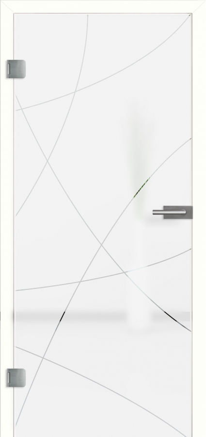 Ganzglastür-Komplettelement Christallo Abstracto mit Zarge und Griff
