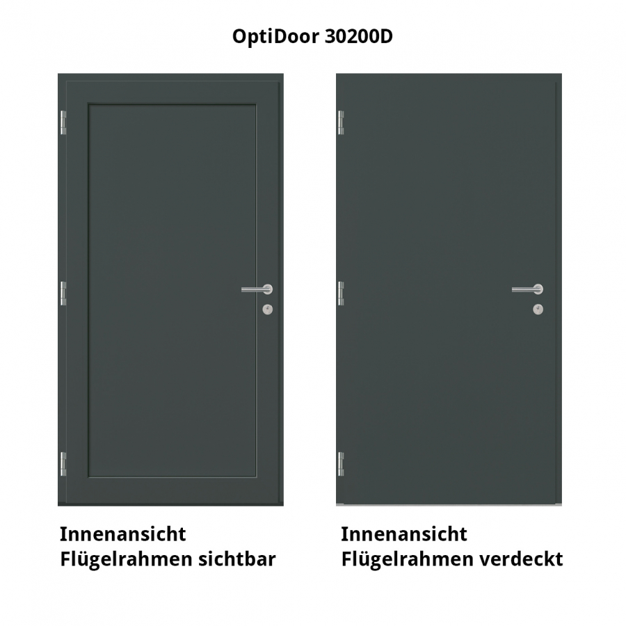 Haustür Aluminium RC2 OptiDoor Design 30200D Holzdekor Vintage / Anthrazitgrau 7016