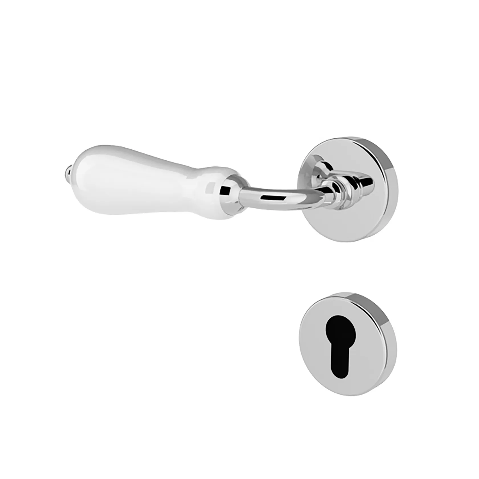 Türgriff Eleganto 74 Glanzchrom / weiß