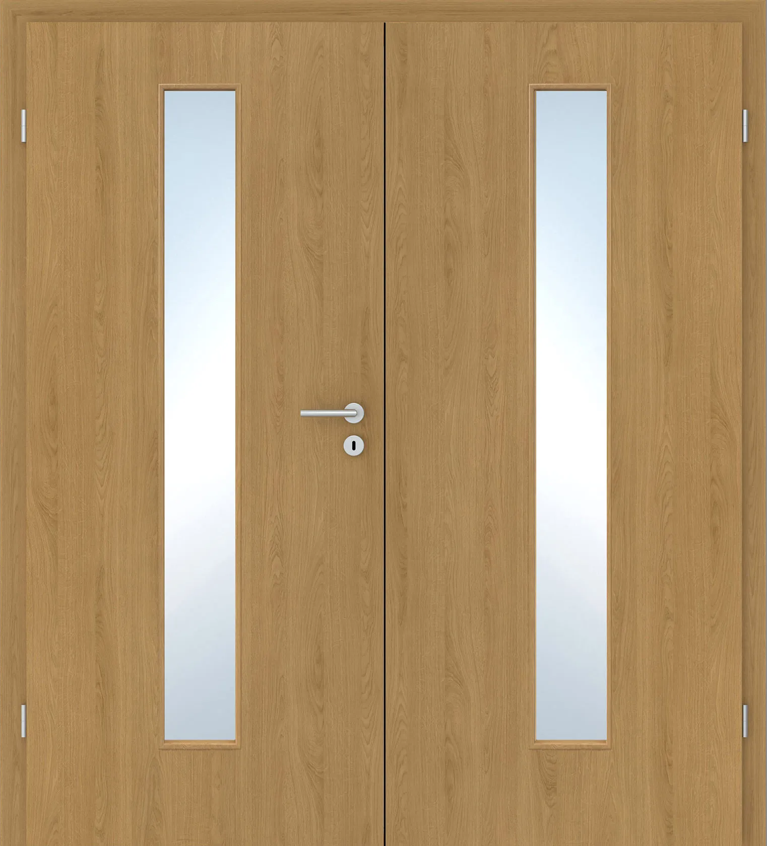 Doppelflügel-Innentür Laminato Eiche Natur CPL schmaler Lichtausschnitt