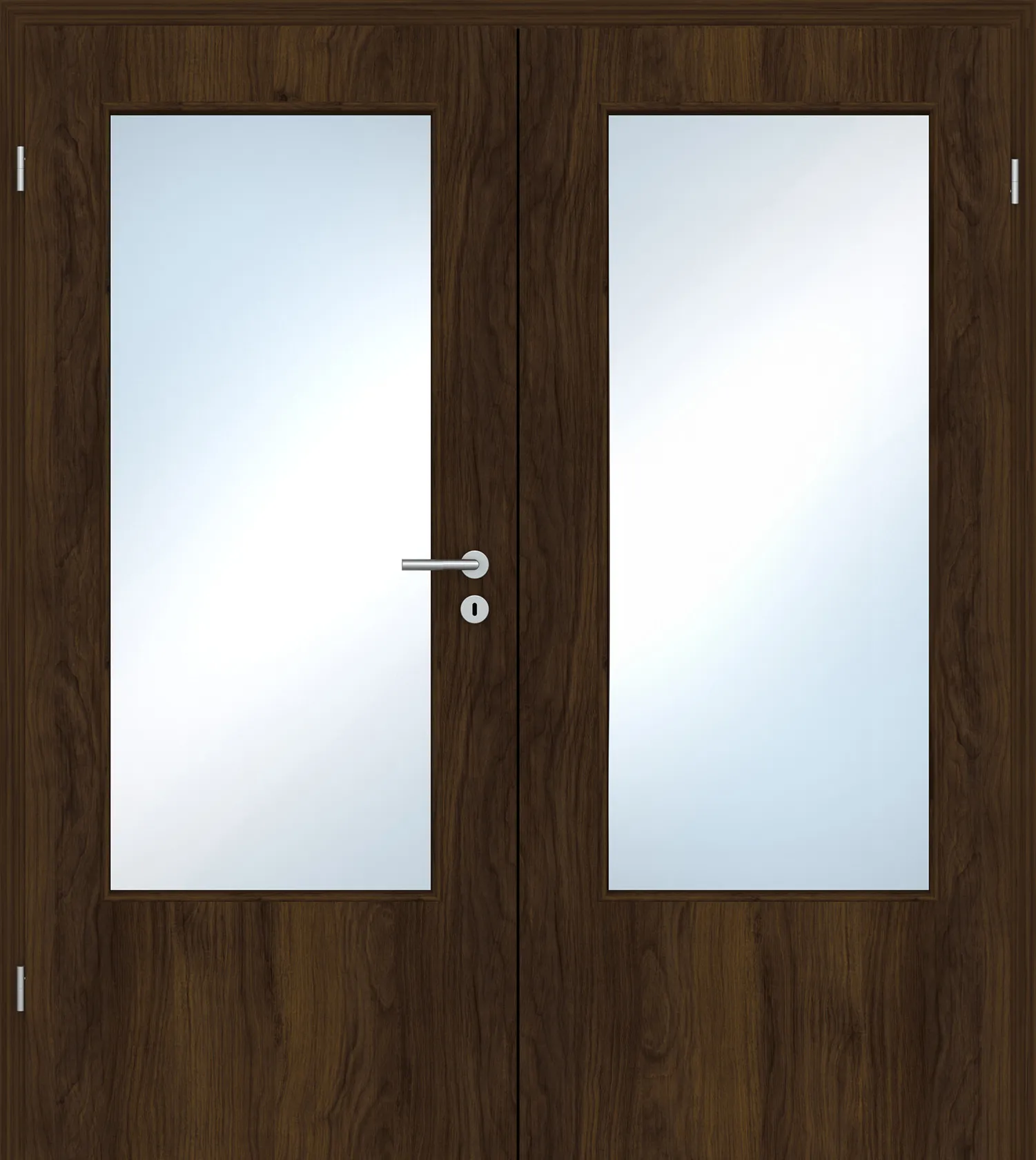Doppelflügel-Innentür Laminato Accent Nussbraun CPL großer Lichtausschnitt