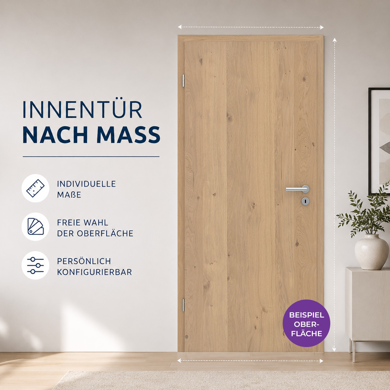 Innentür-Komplettelement auf Maß Echtholzfurniert