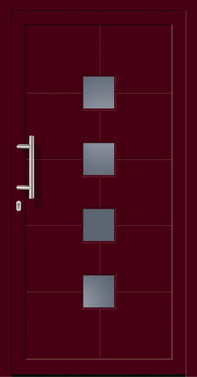 SecuDoor Power 11131P Kunststoffhaustür Weinrot