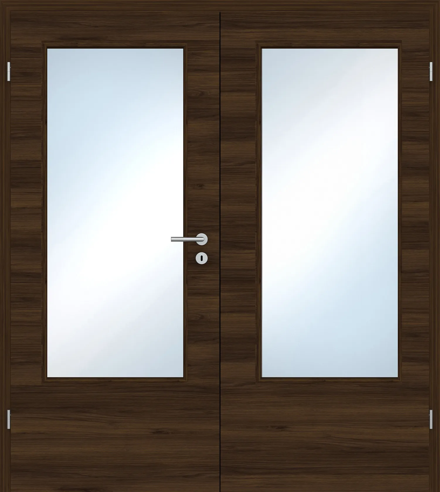Doppelflügel-Innentür Laminato Accent Nussbraun Quer CPL großer Lichtausschnitt