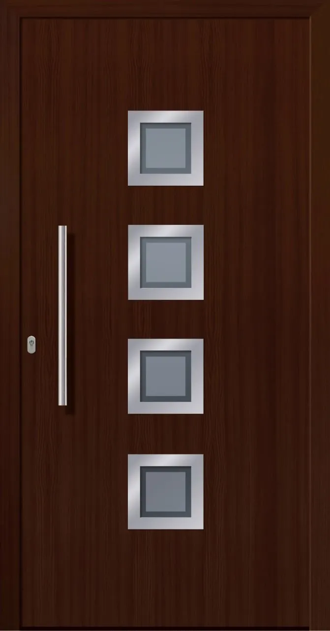 SecuDoor Design 10850D-2 Kunststoffhaustür Nussbaum
