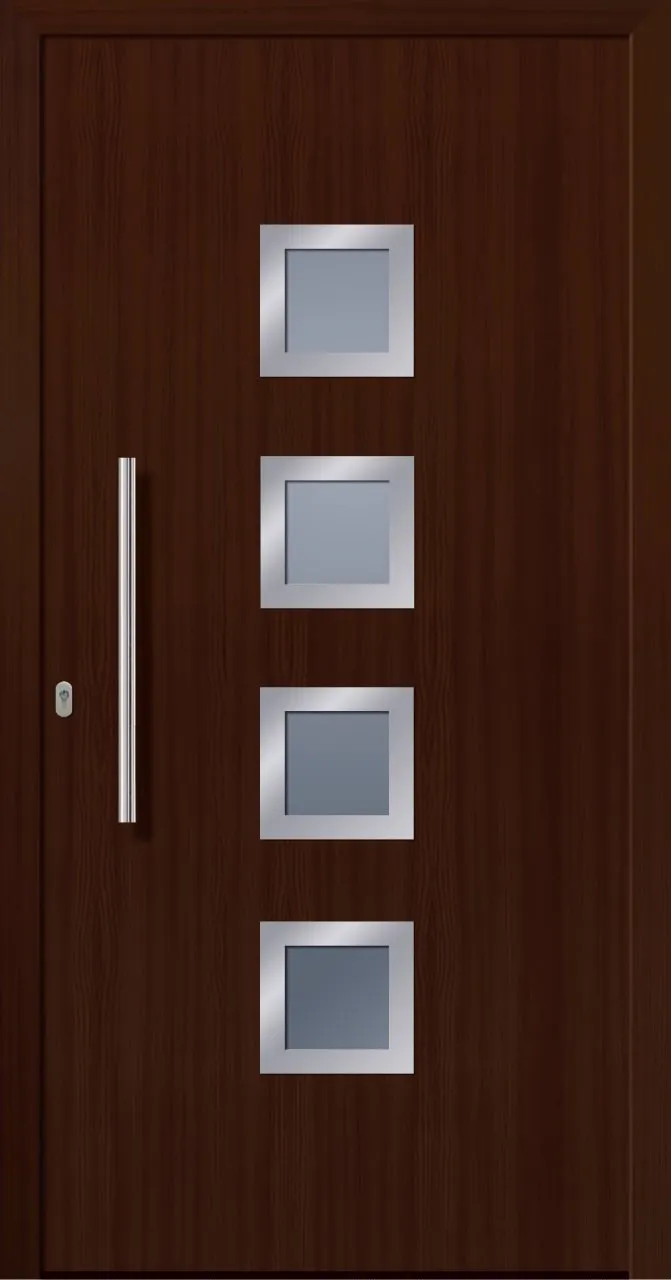 SecuDoor Design 10850D Kunststoffhaustür Nussbaum