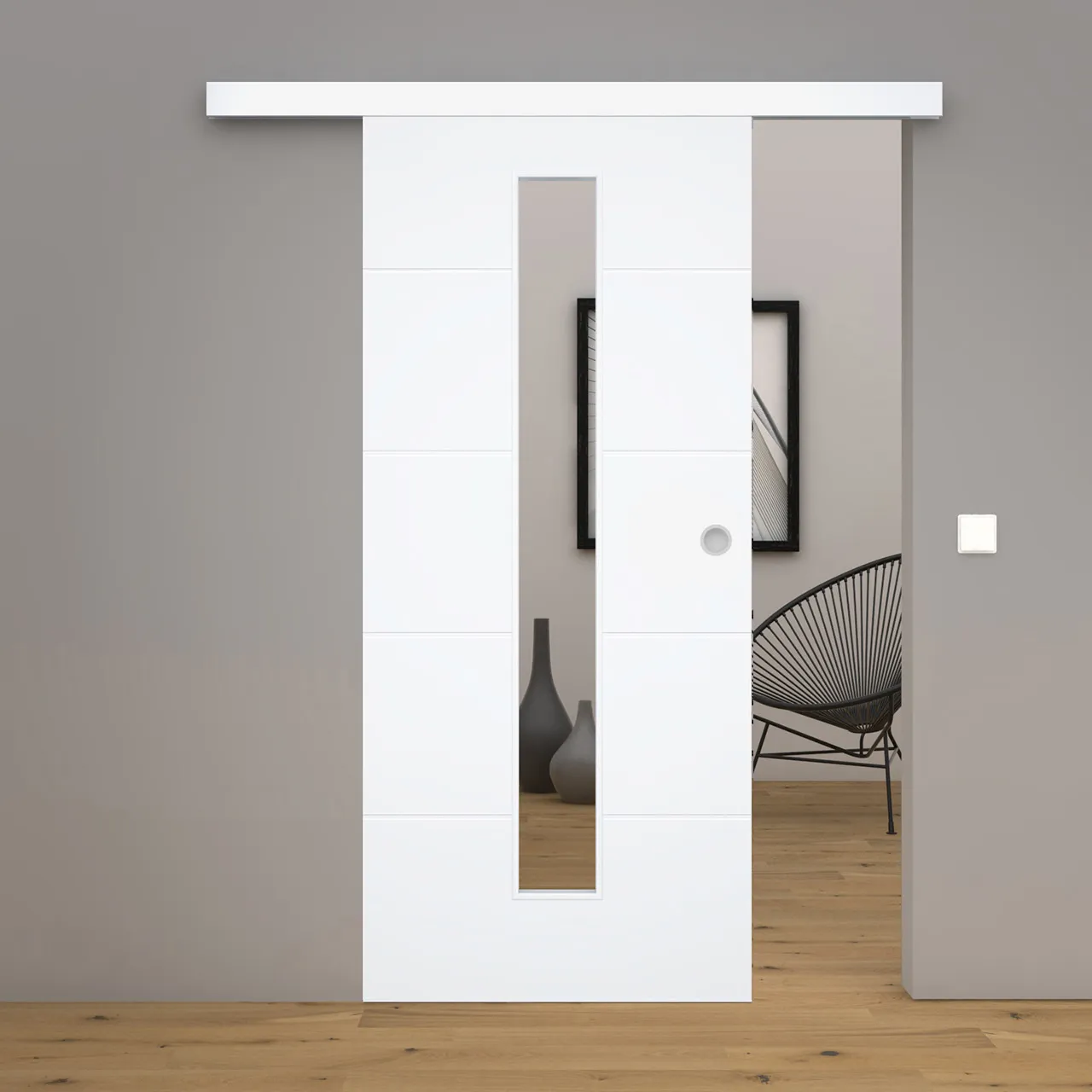 Design-Schiebetür Blanco Linea 5-LA Weißlack