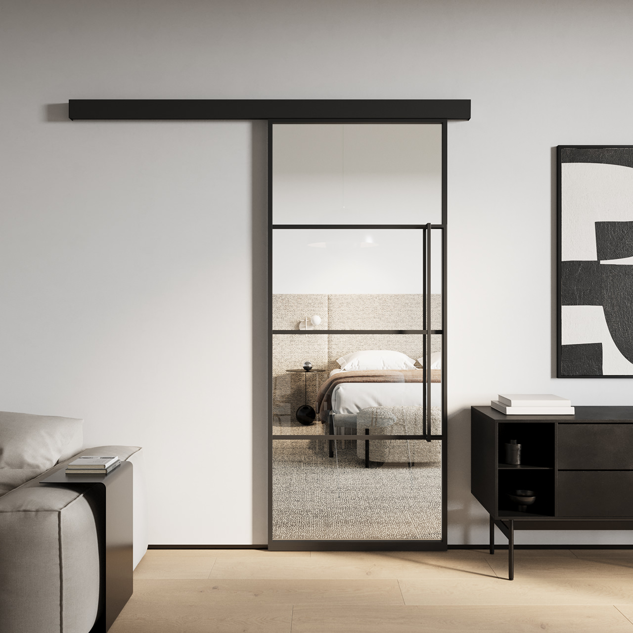 Stahl-Lofttür Schiebetür Steel 4-ST