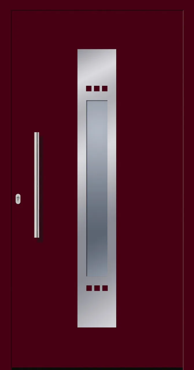 SecuDoor Design 10830D Kunststoffhaustür Weinrot