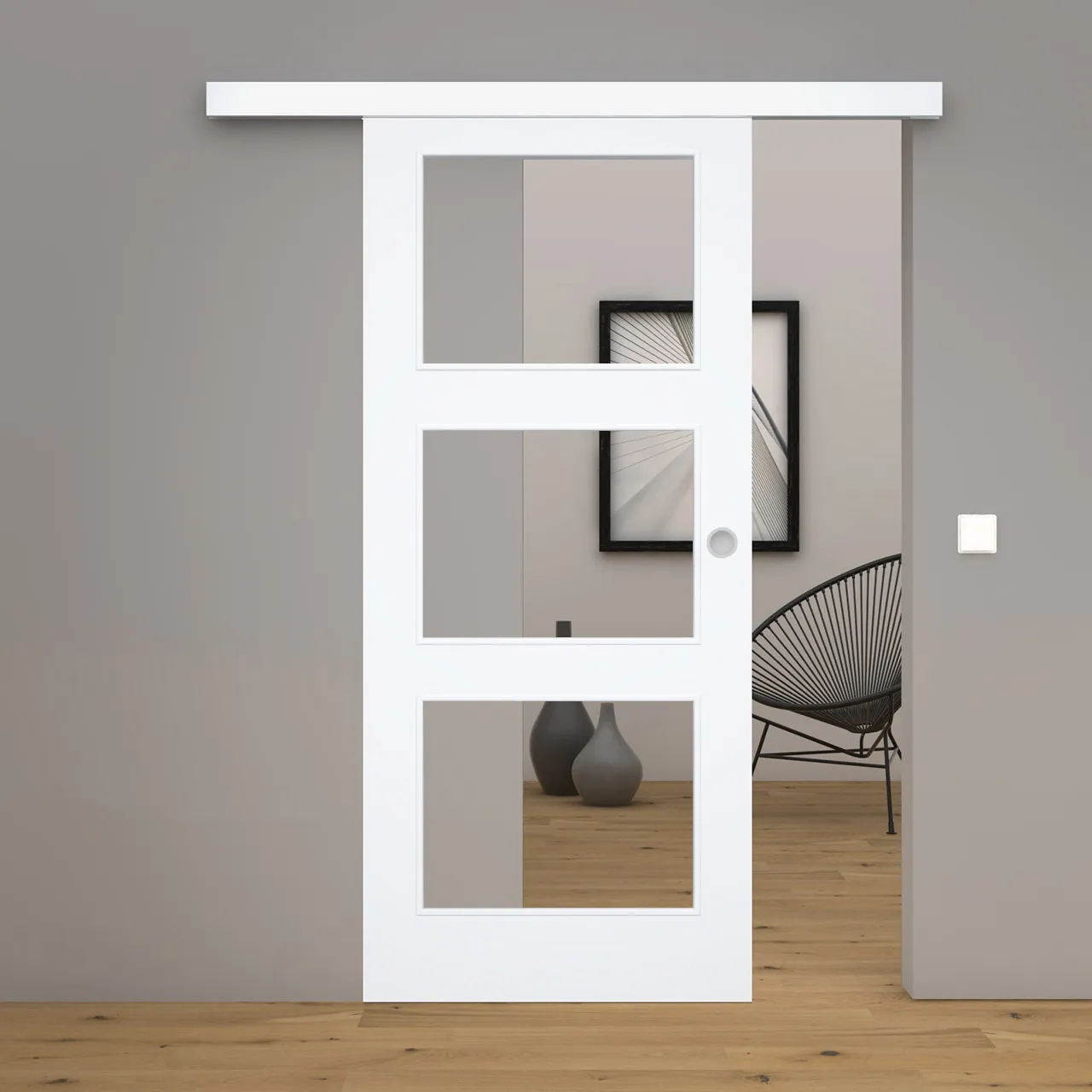 Kontur-Design-Schiebetür Blanco Flair 3FS-LA3 Weißlack