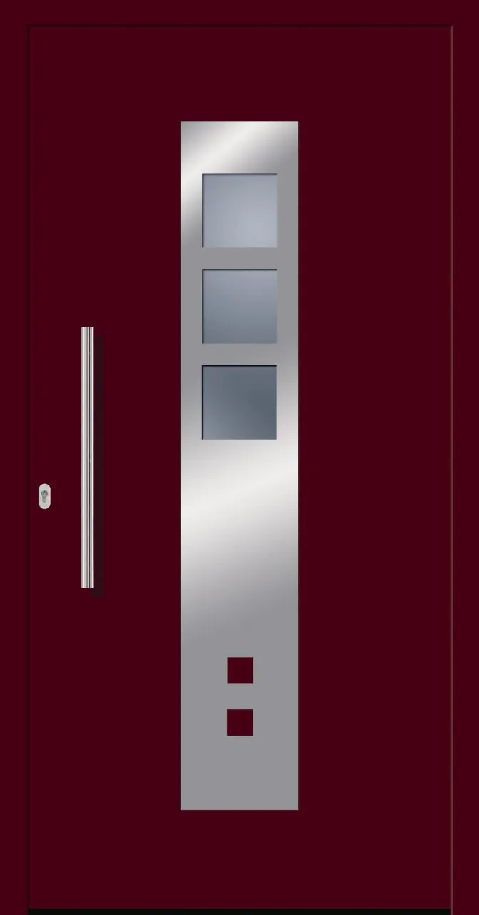 SecuDoor Design 10620D Kunststoffhaustür Weinrot