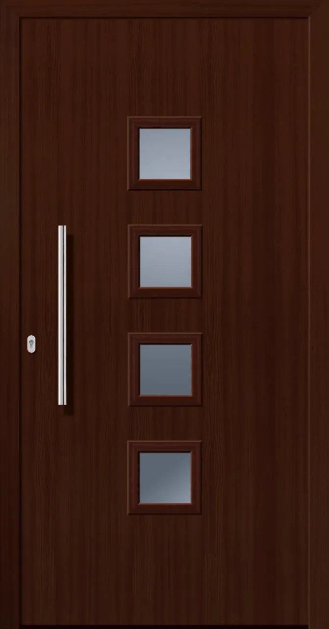 SecuDoor Design 11040D Kunststoffhaustür Nussbaum