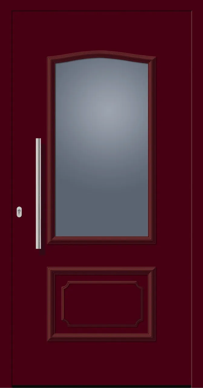 SecuDoor Design 11060D Kunststoffhaustür Weinrot