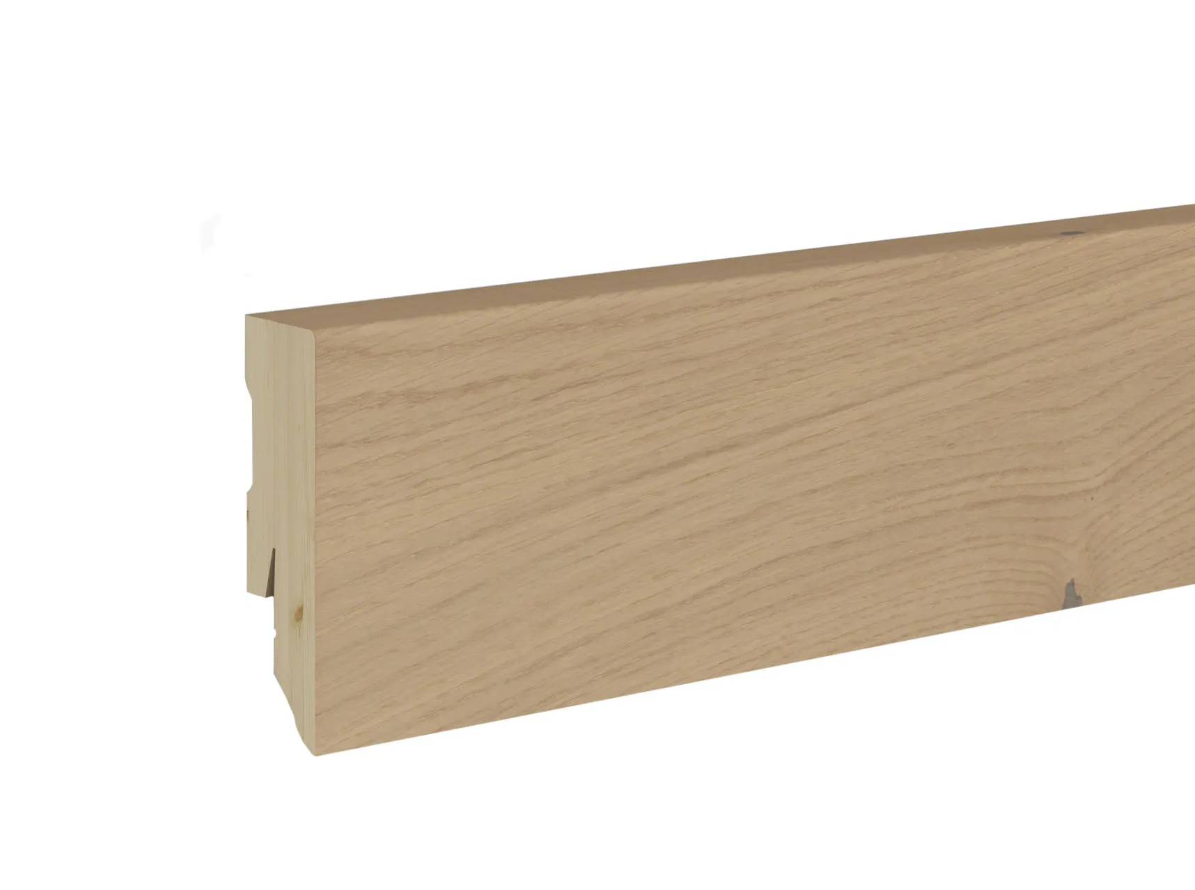 Design-Fußleiste 58/16 Massivholz Eiche Creme
