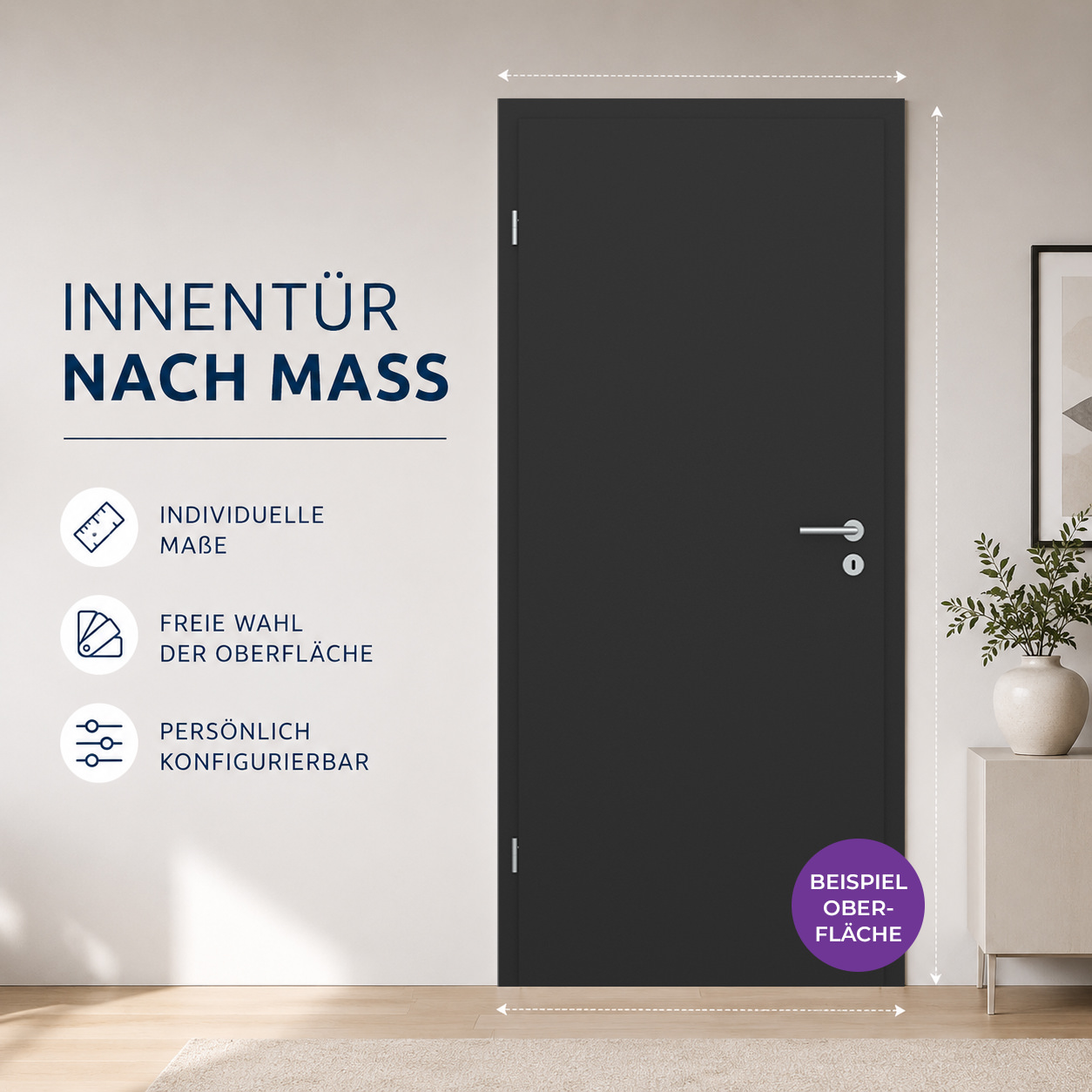 Innentür-Komplettelement auf Maß CPL unifarben
