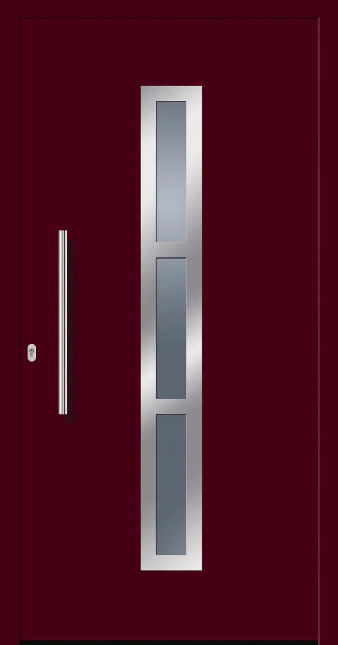 SecuDoor Design 10563D Kunststoffhaustür Weinrot