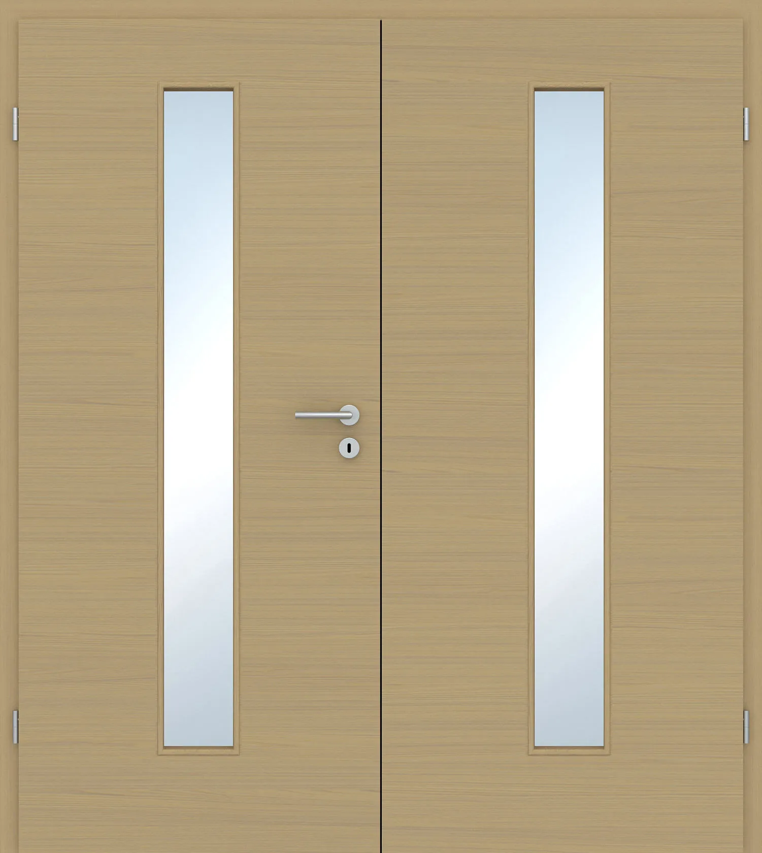 Doppelflügel-Innentür Laminato Accent Naturbeige Quer CPL schmaler Lichtausschnitt