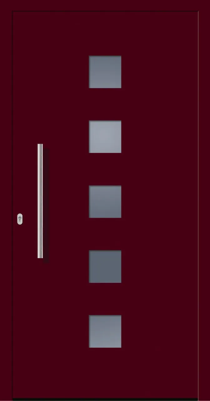SecuDoor Design 10859D Kunststoffhaustür Weinrot