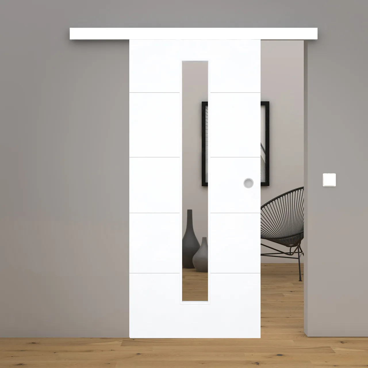 Design-Schiebetür Artico Linea 5-LA Weißlack neo