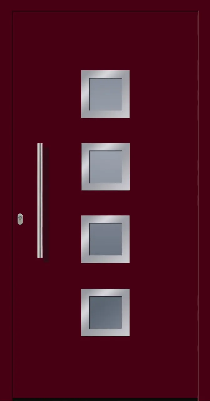 SecuDoor Design 10850D Kunststoffhaustür Weinrot