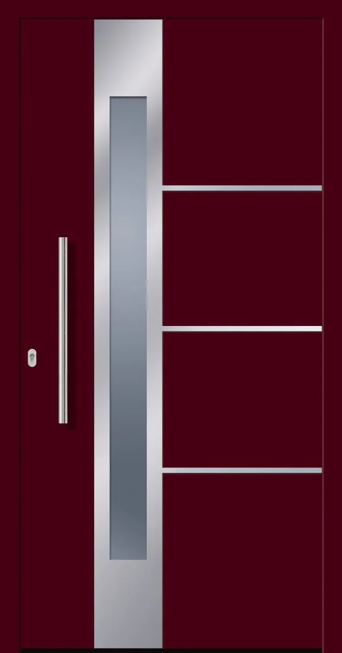 SecuDoor Design 10841D Kunststoffhaustür Weinrot