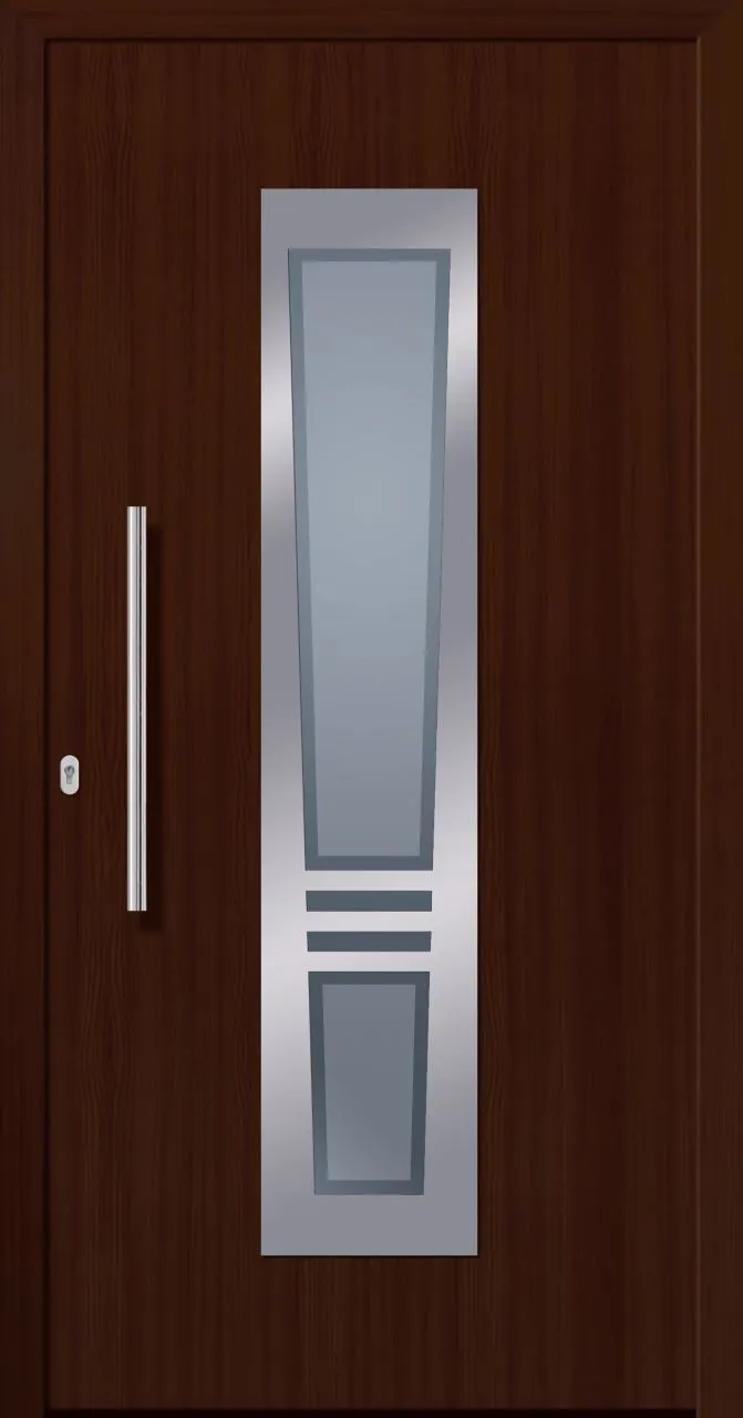 SecuDoor Design 10842D-2 Kunststoffhaustür Nussbaum