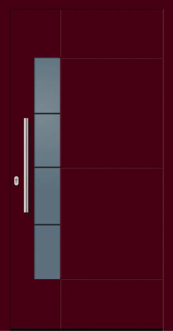 SecuDoor Design 11164D-2 Kunststoffhaustür Weinrot