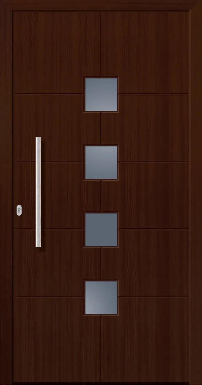 SecuDoor Design 11131D Kunststoffhaustür Nussbaum