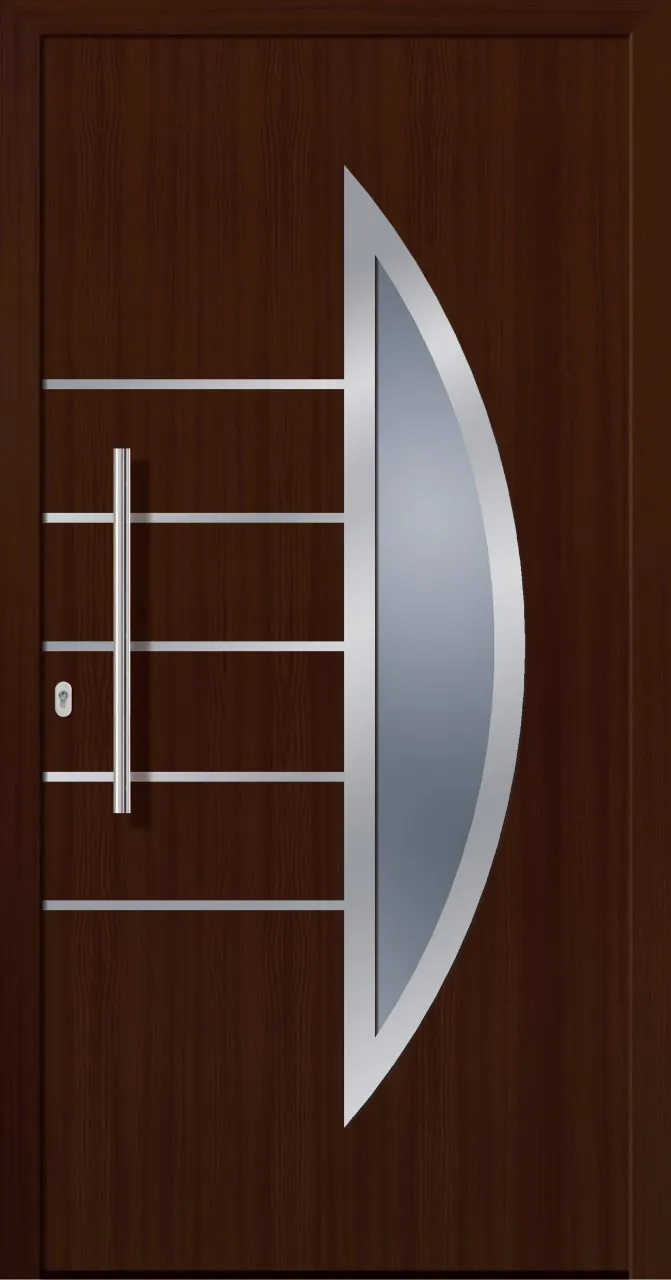 SecuDoor Design 10638D Kunststoffhaustür Nussbaum