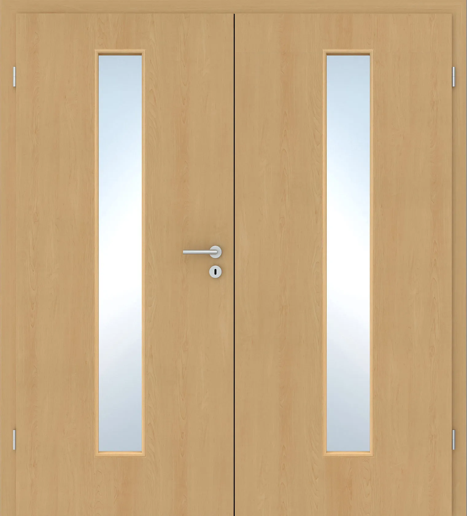 Doppelflügel-Innentür Laminato Ahorn CPL schmaler Lichtausschnitt