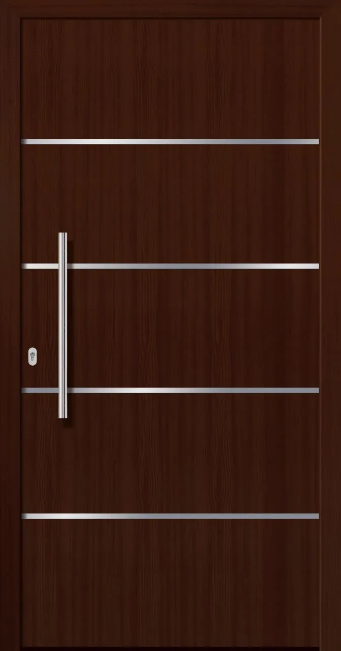 SecuDoor Design 10728D Kunststoffhaustür Nussbaum