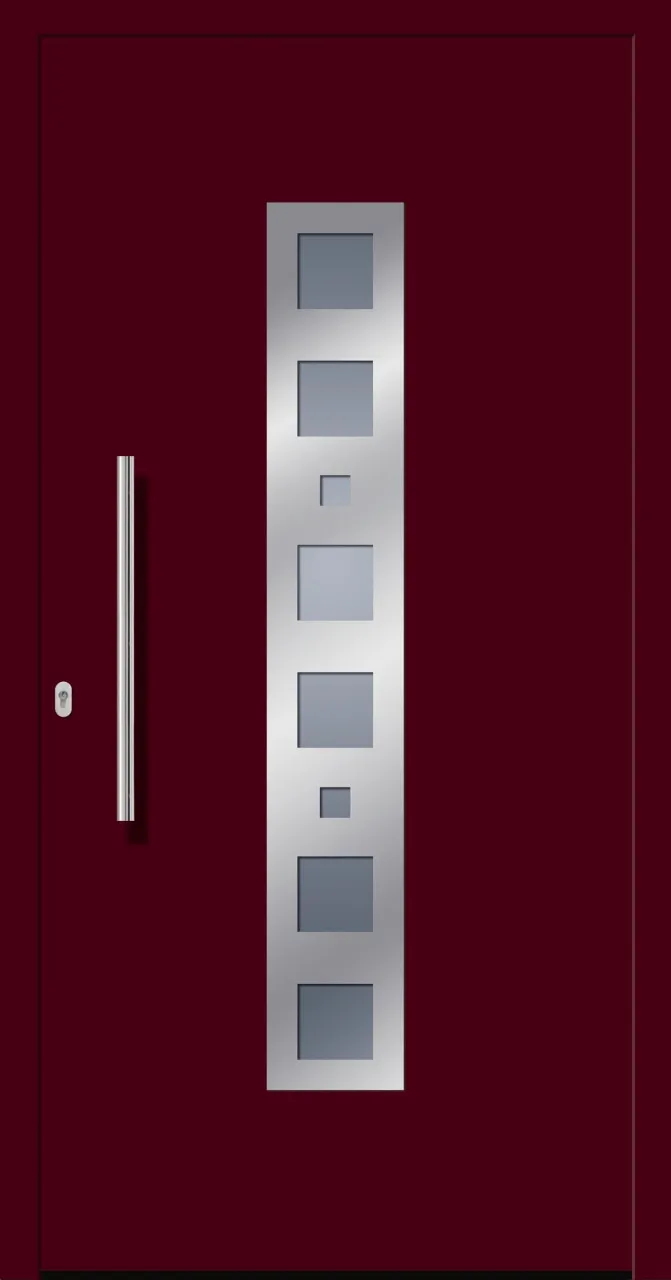 SecuDoor Design 10580D Kunststoffhaustür Weinrot