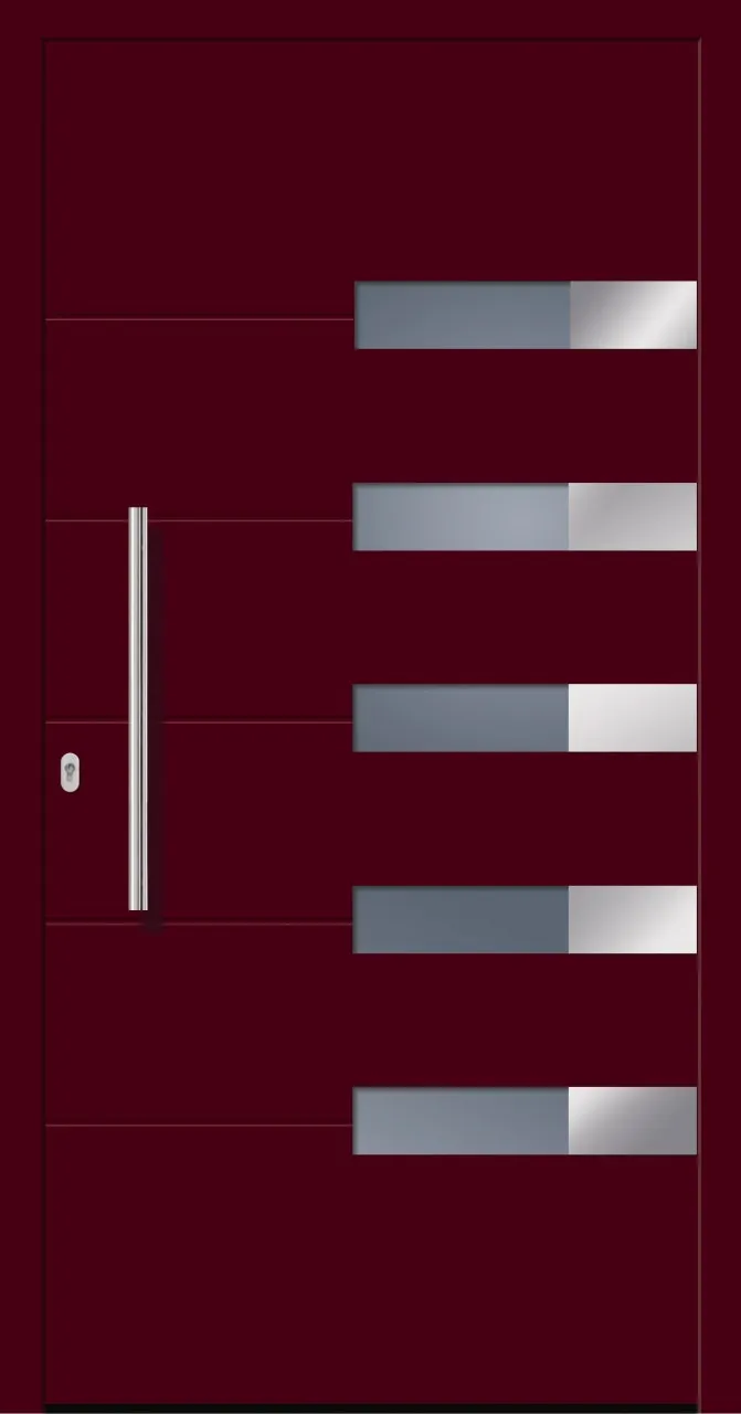 SecuDoor Design 11132D Kunststoffhaustür Weinrot