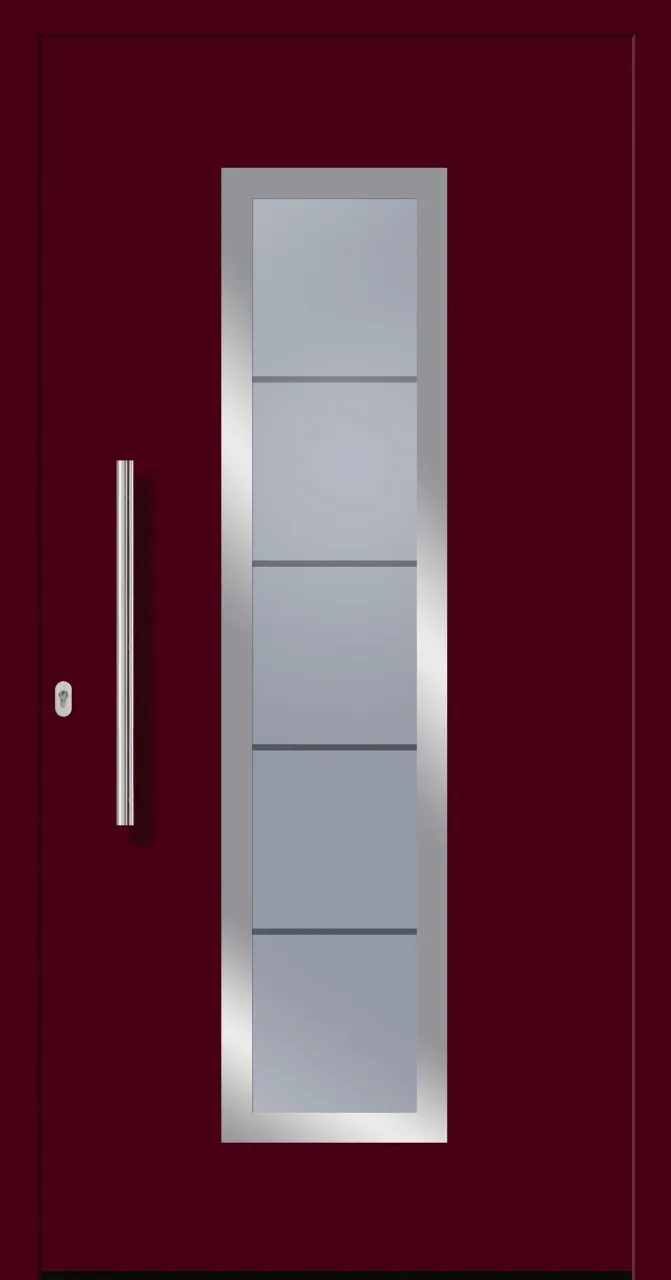 SecuDoor Design 10840LD-2 Kunststoffhaustür Weinrot