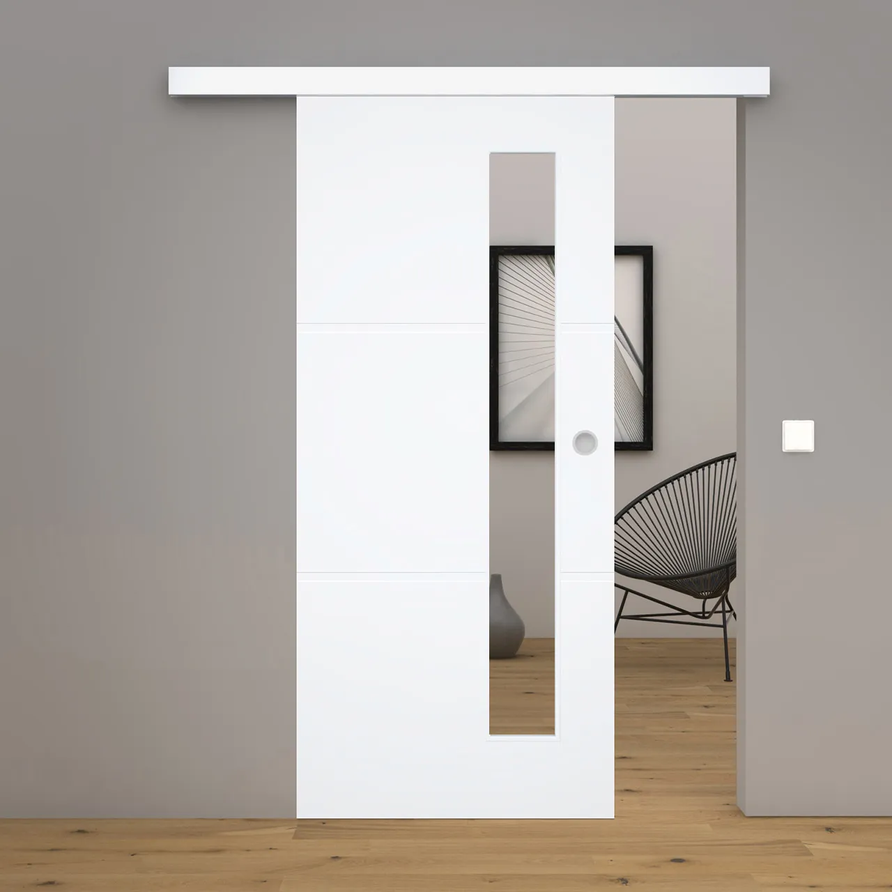 Design-Schiebetür Blanco Futura D-LA Weißlack