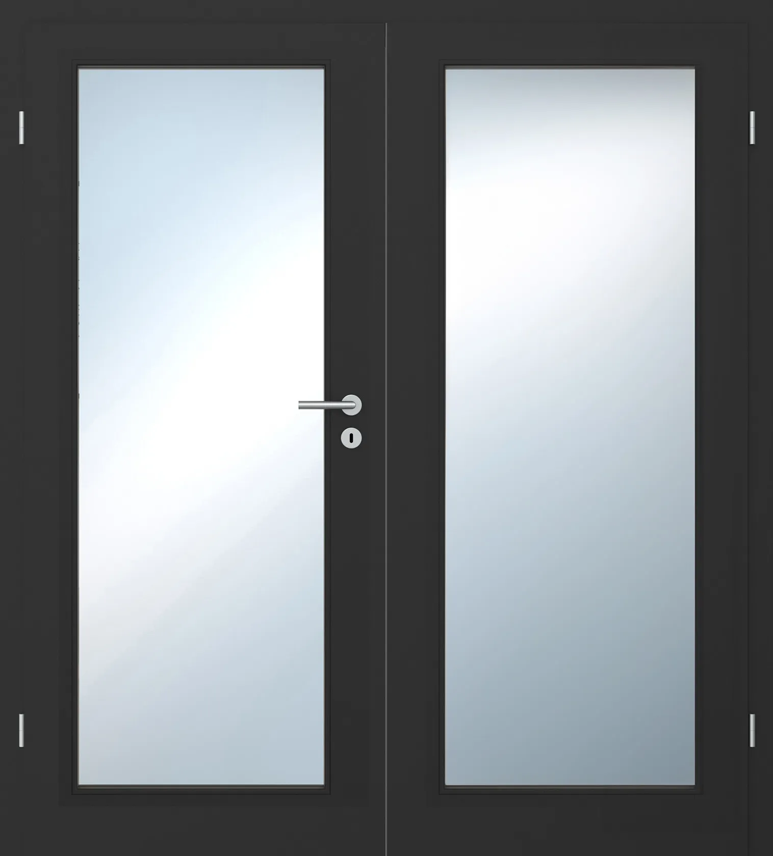Doppelflügel-Innentür Laminato Senso Schwarz matt CPL XXL-Lichtausschnitt