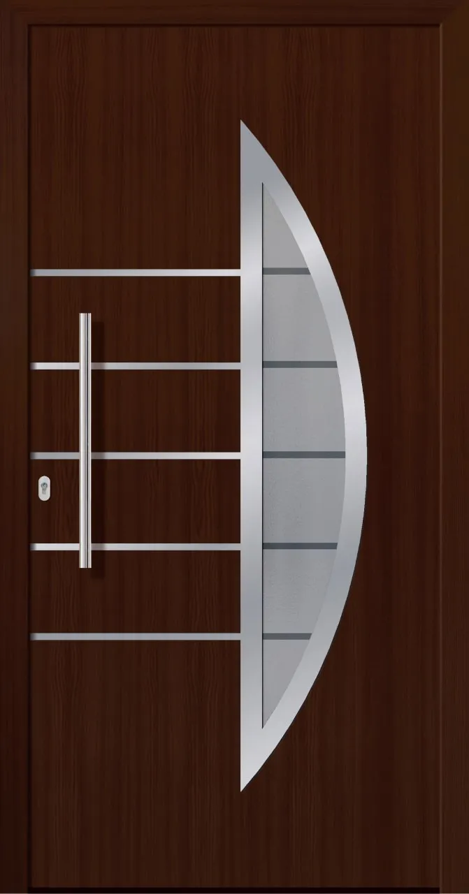SecuDoor Design 10638D-2 Kunststoffhaustür Nussbaum
