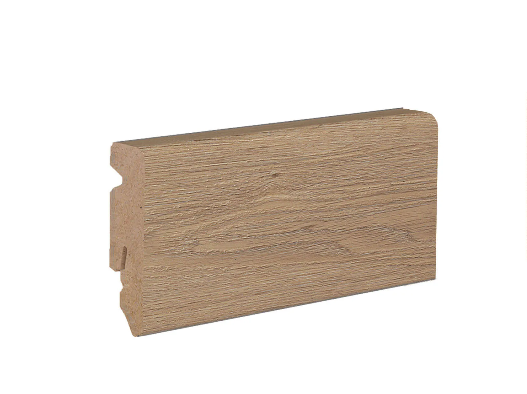 Musterstück Design Fußleiste 58/15 MDF Taupe Oak