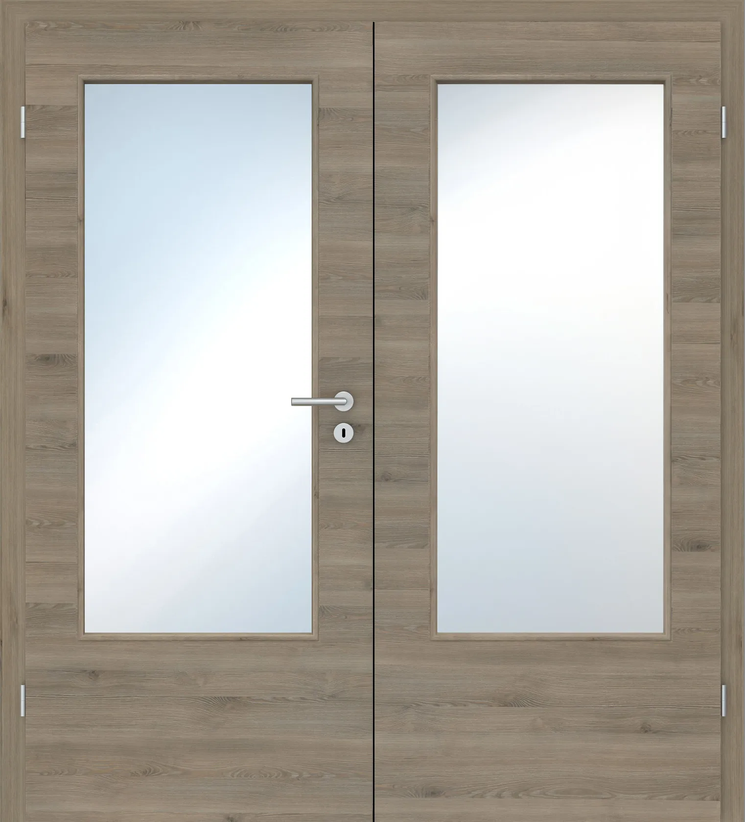 Doppelflügel-Innentür Laminato Pinie Vintage Quer CPL großer Lichtausschnitt