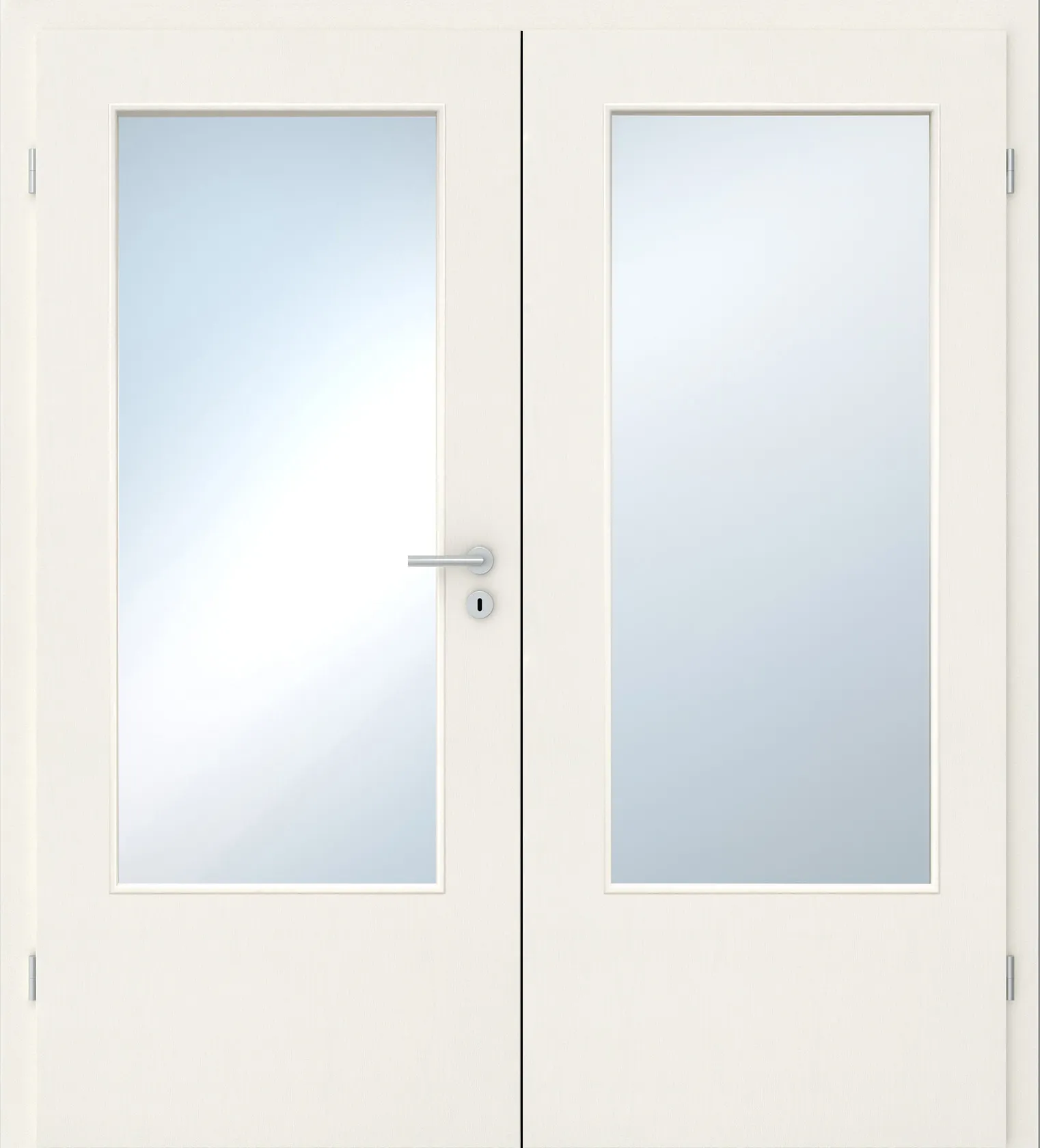 Doppelflügel-Innentür Laminato Esche weiß deckend CPL großer Lichtausschnitt