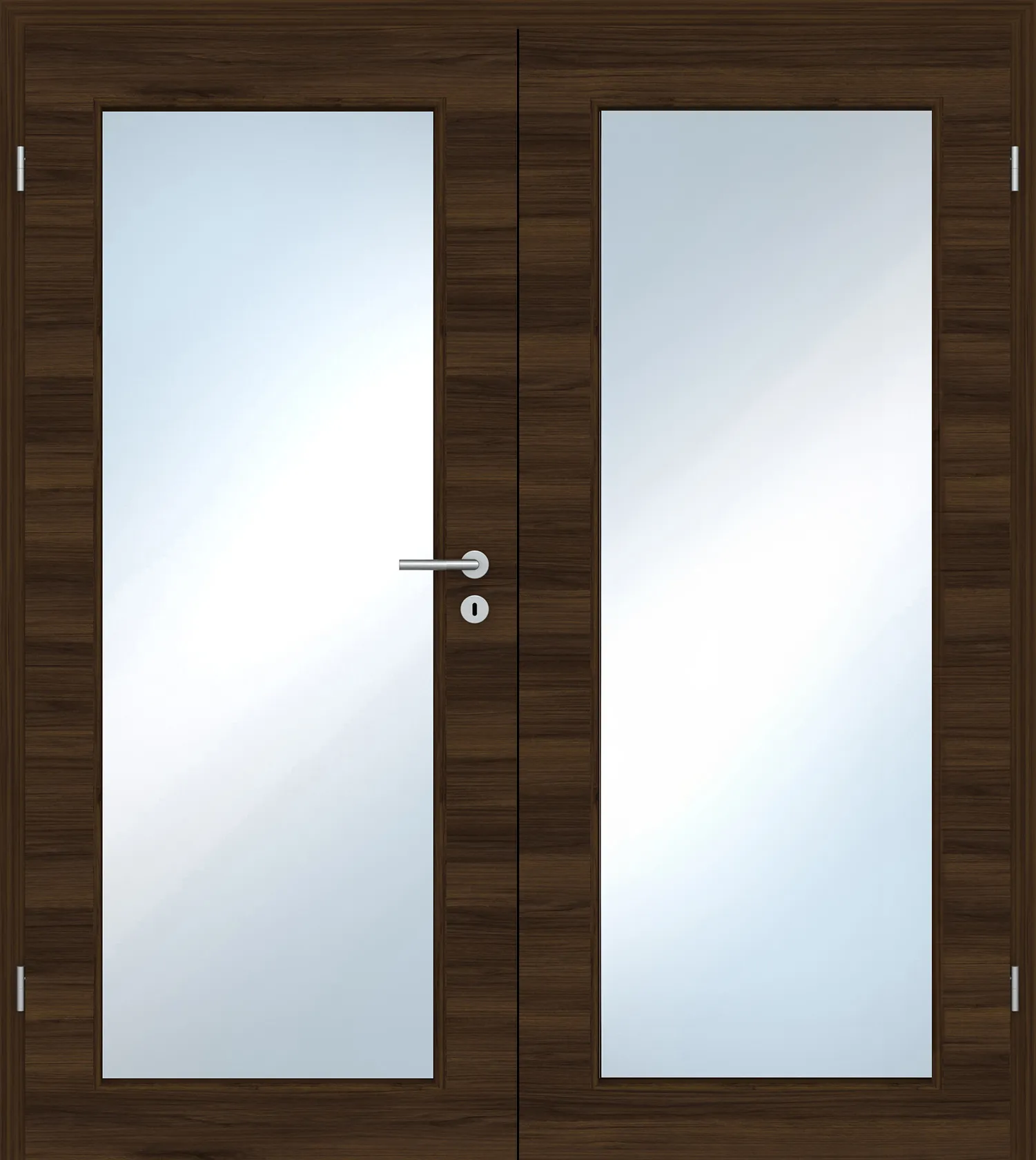 Doppelflügel-Innentür Laminato Accent Nussbraun Quer CPL XXL-Lichtausschnitt