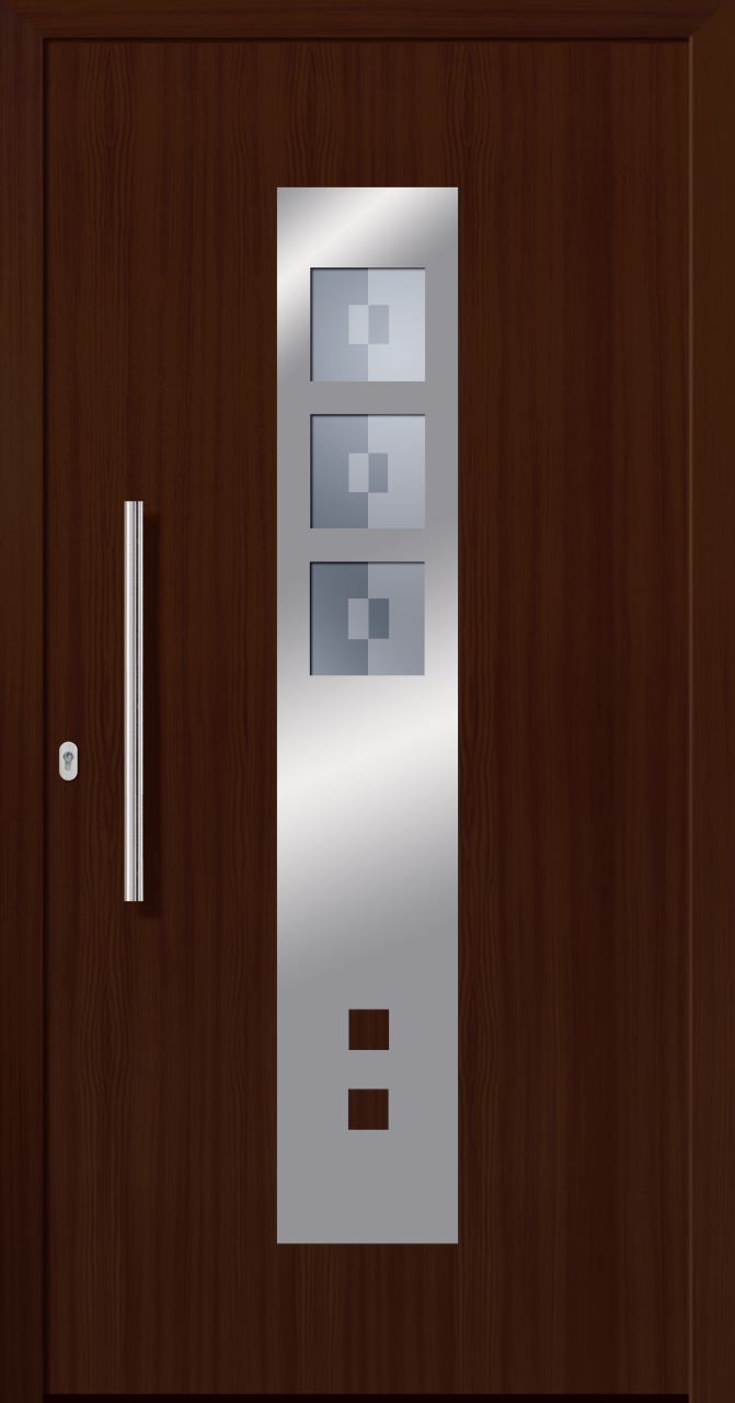 SecuDoor Design 10620D-2 Kunststoffhaustür Nussbaum