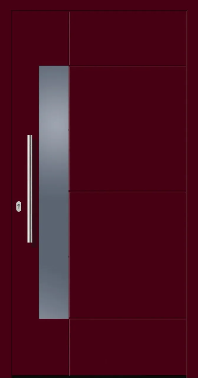 SecuDoor Design 11164D Kunststoffhaustür Weinrot