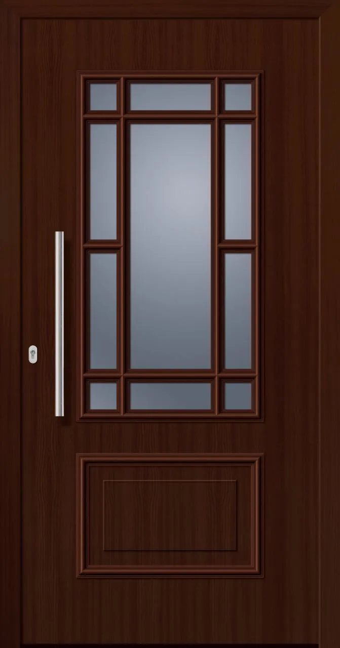 SecuDoor Design 11080D Kunststoffhaustür Nussbaum