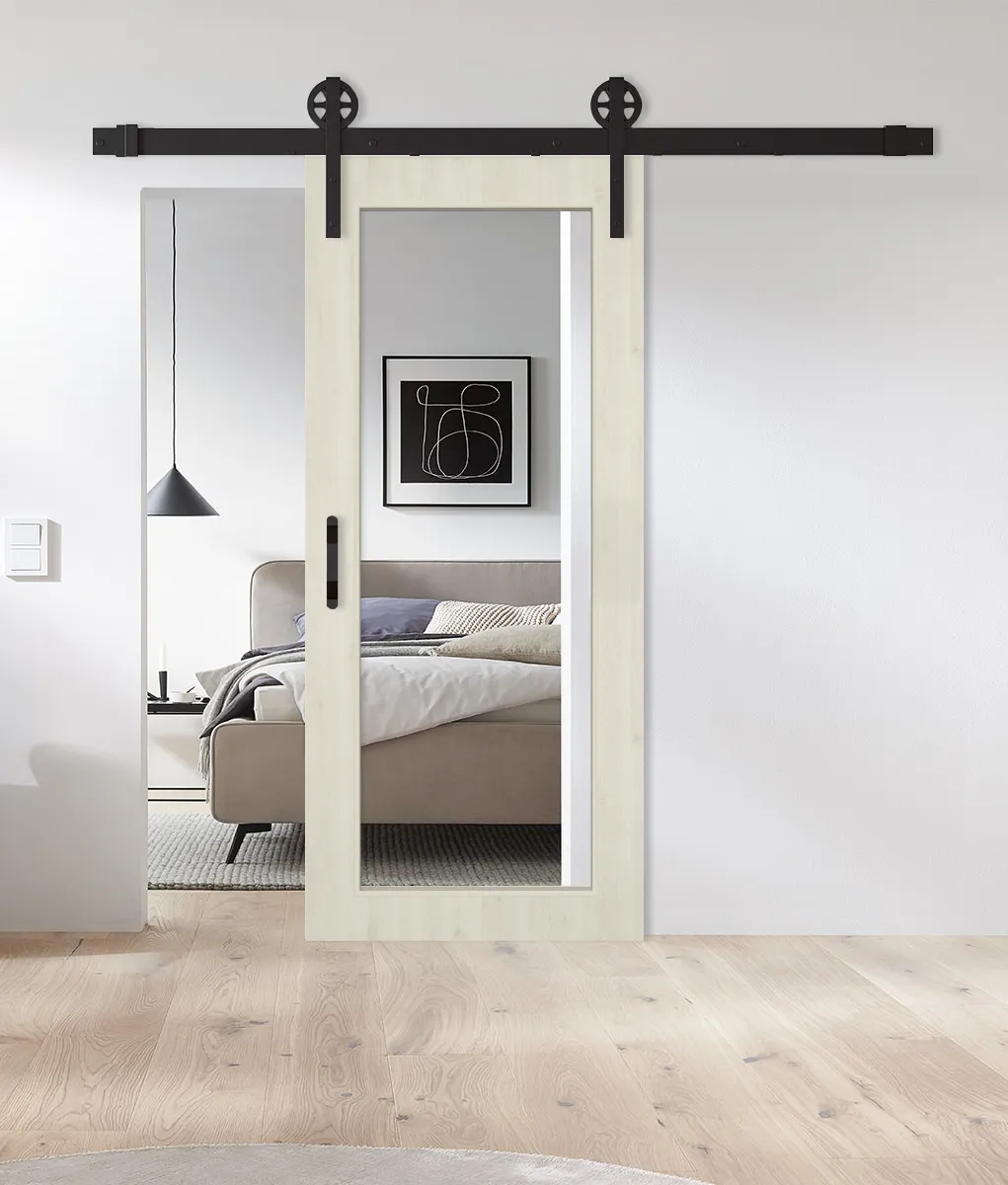 Holz-Schiebetür Pinie Pearl CPL XXL-Lichtauschnitt Barn Slide