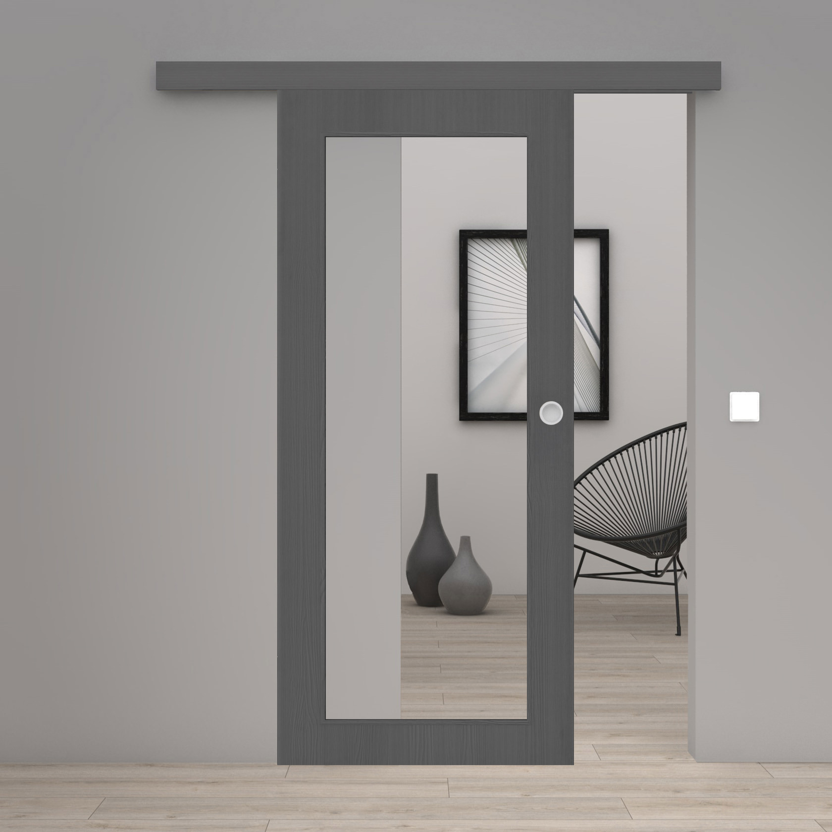 Schiebetür Laminato Accent Onyx CPL XXL-Lichtausschnitt